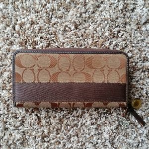 COACH 40021 SIGNATURE ACCORDION LONG WALLET